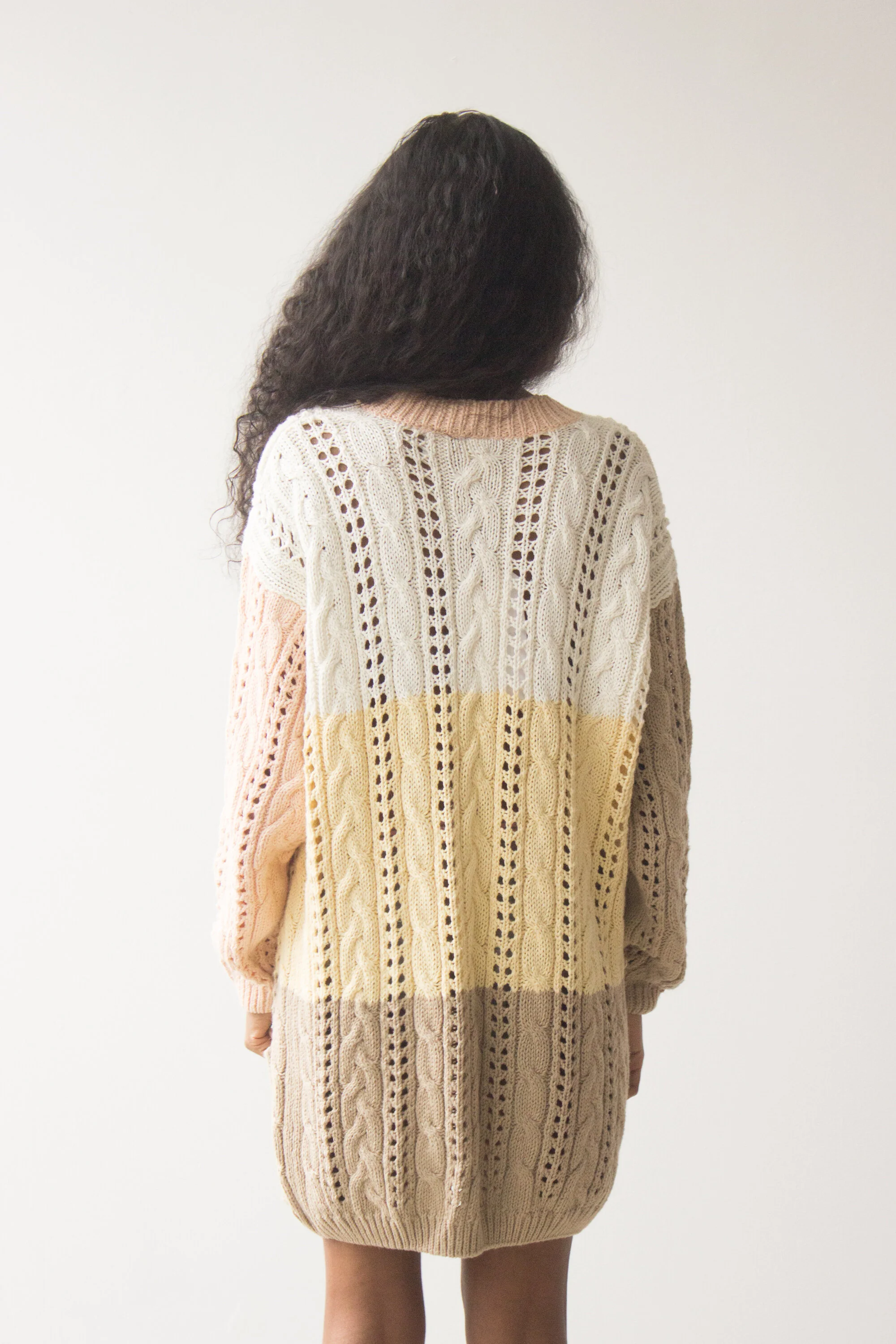 1980s Cotton Cable Knit Neapolitan Ice Cream Cardigan — Wayward